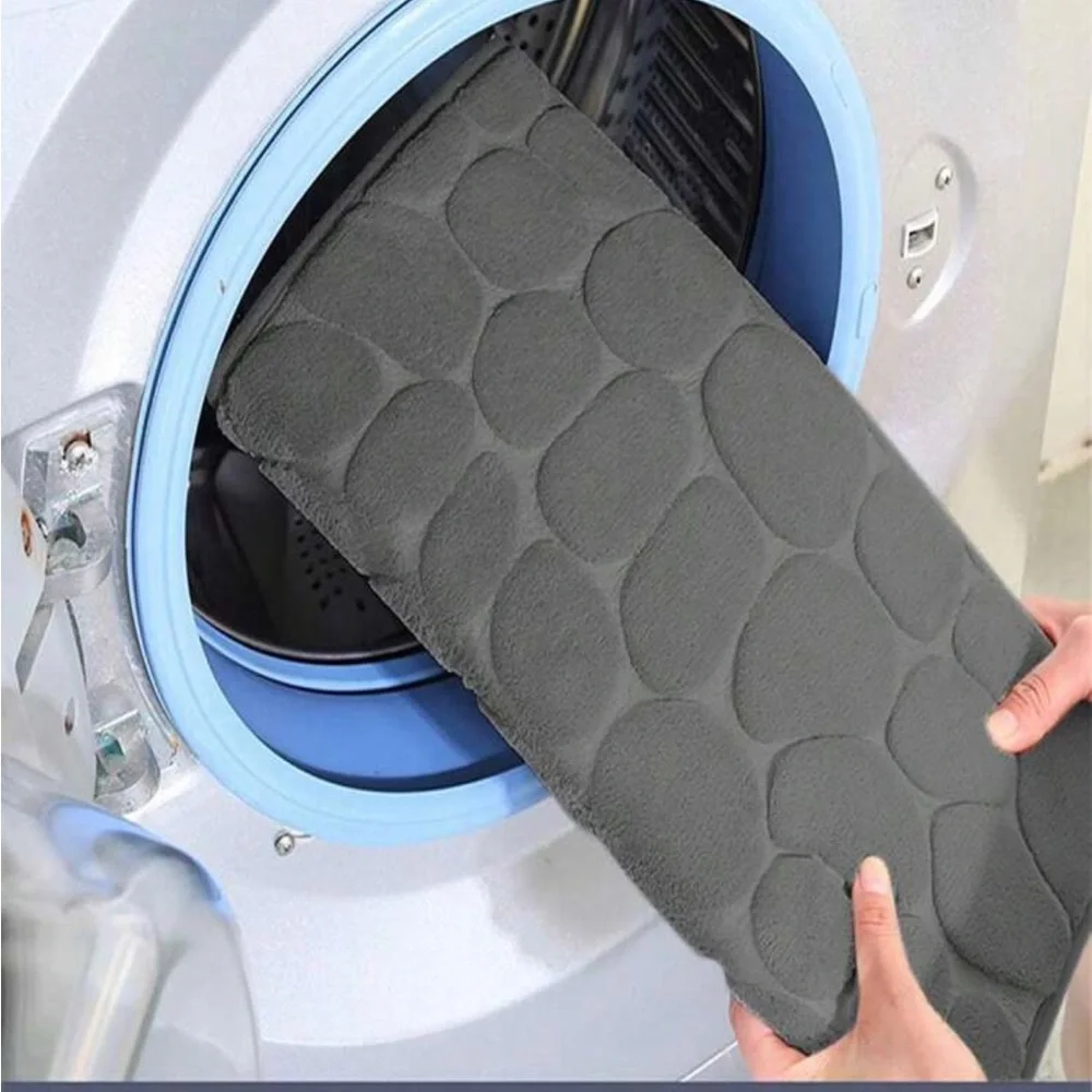 24”x16” Dark gray memory foam bath rug bathroom mat absorbent machine washable